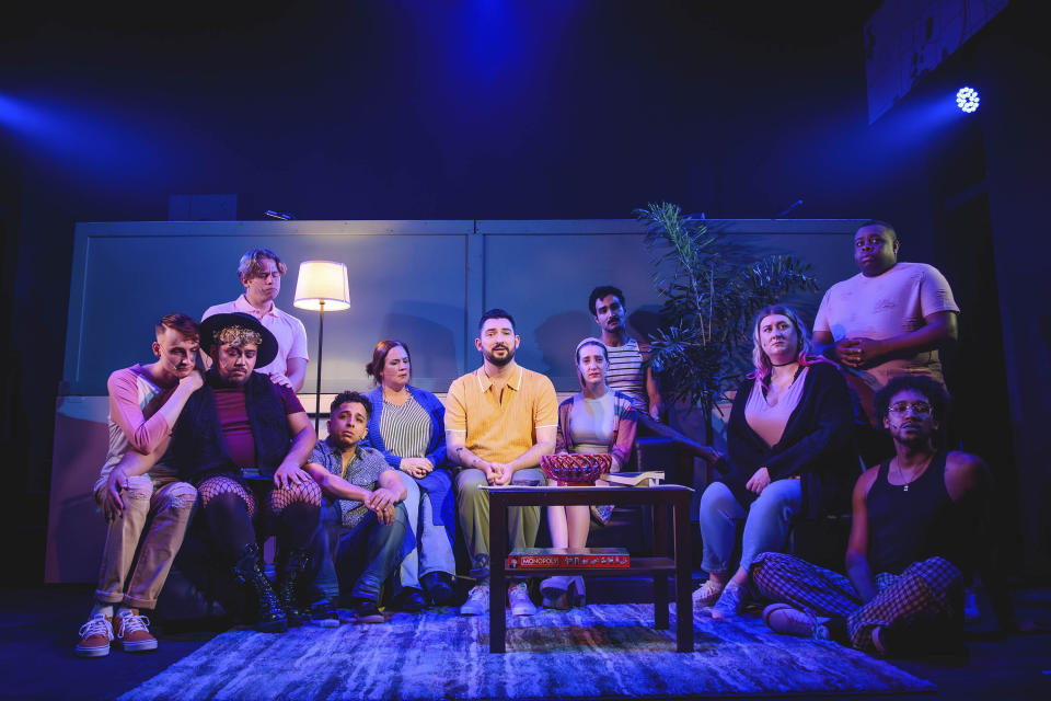 This image released by Print Shop PR shows the company during a performance of the musical "From Here" in Orlando by Donald Rupe. The musical will make it's off-Broadway debut this summer. (Ashleigh Ann Gardner/Print Shop PR via AP)