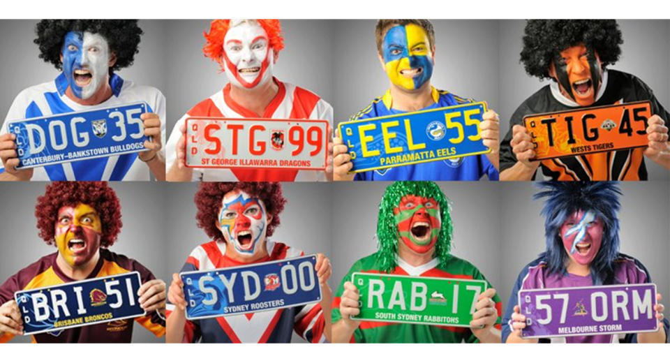The decorative plates will be similar to those allowing drivers to support their favourite footy team. Source: PPQ Personalised Plates Queensland