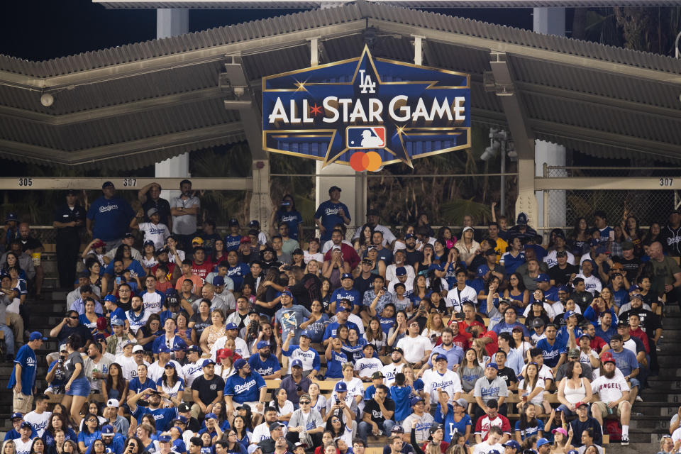 LOS ANGELES, CA - JULY 23: The logo of 2020 Major League Baseball All-Star Game was revealed on July 23, 2019 at Dodger Stadium in Los Angeles, CA. (Photo by Kyusung Gong/Icon Sportswire via Getty Images)