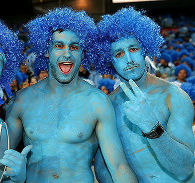 NSW fans show their true colours pre-game.