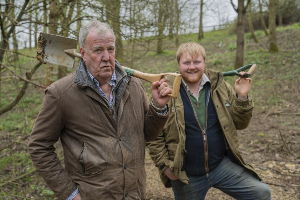 Jeremy Clarkson and Kaleb Cooper in Clarkson's Farm series 3 <i>(Image: Amazon Prime)</i>