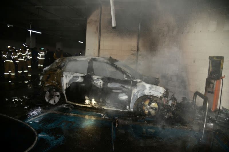 Hyundai Kona EV after fire in Daegu