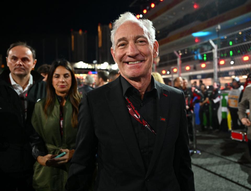 Chairperson of TripAdvisor, Greg Maffei, tours the grid before the start of the Las Vegas Formula One Grand Prix on November 18, 2023, in Las Vegas, Nevada. (Photo by ANGELA WEISS / AFP) (Photo by ANGELA WEISS/AFP via Getty Images)