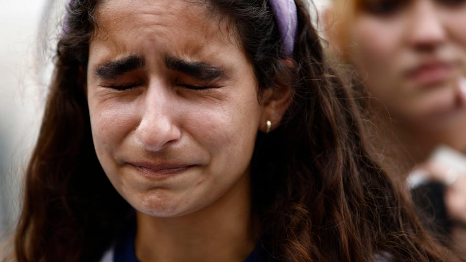 Abortion rights demonstrator reacts outside the US Supreme Court in Washington, D.C., US, on Friday, June 24, 2022. A deeply divided Supreme Court overturned the 1973 Roe v. Wade decision and wiped out the constitutional right to abortion, issuing a historic ruling likely to render the procedure largely illegal in half the country. Photographer: Samuel Corum/Bloomberg via Getty Images