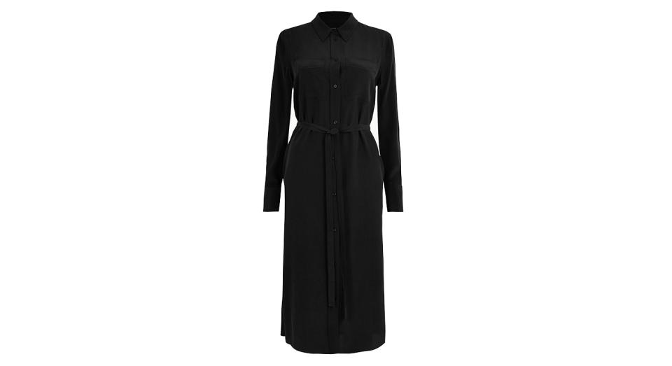 AUTOGRAPH  Pure Silk Midi Shirt Dress