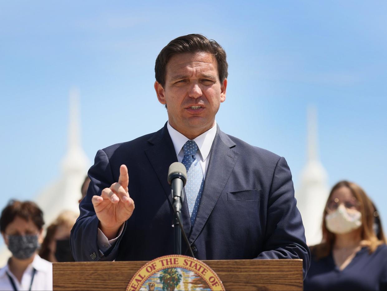 Florida governor Ron deSantis announcing return of cruises in April (Getty Images)