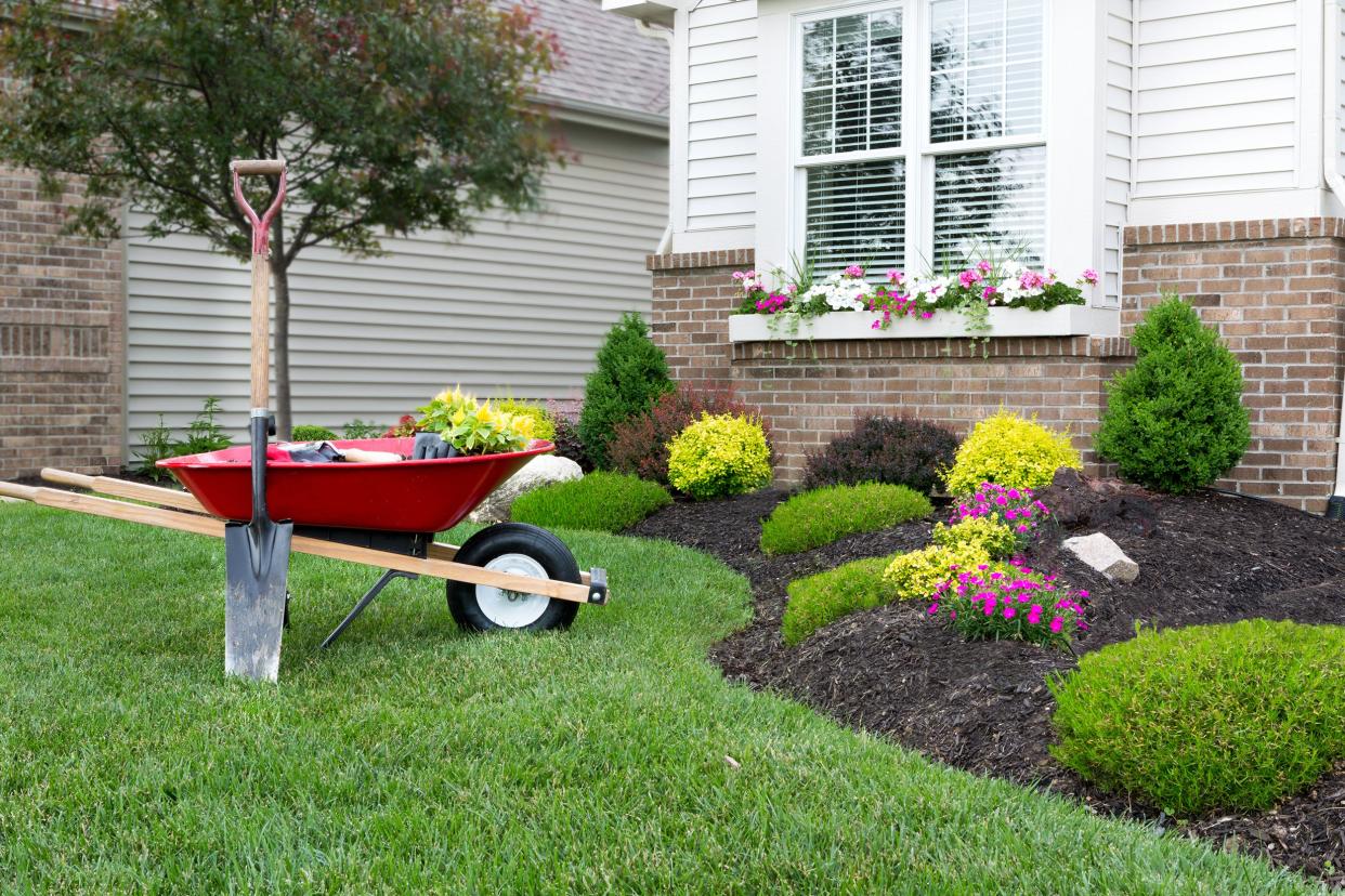 flower beds around a house