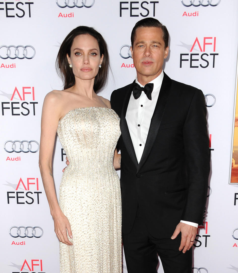 Ein Bild aus besseren Zeiten: Brad Pitt und Angelina 2015 bei einem Event in Hollywood. (Getty Images)