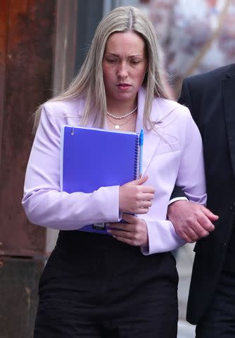 <p>Peter Byrne/PA Images via Getty</p> Rebecca Joynes arrives at Manchester Crown Court in May.