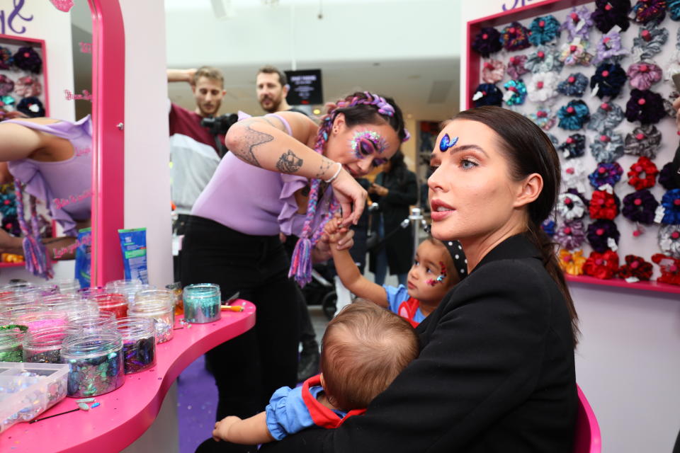 LONDON, ENGLAND - MARCH 23: Helen Flanagan attends Claire's birthday celebrations, featuring some of their favourite celebrity parents and influencers taking part in lots of fun activities for all the family, at Westfield White City on March 23, 2019 in London, England. (Photo by Tim P. Whitby/Getty Images for Claire's European Services Limited)