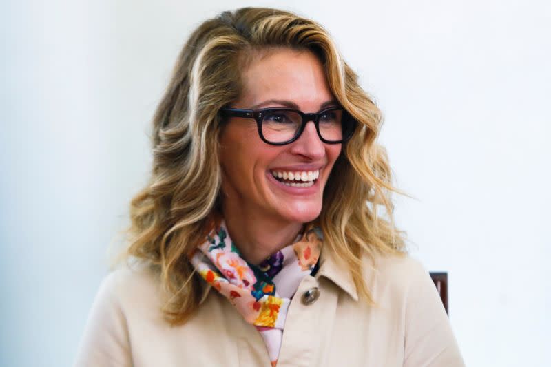 U.S. actor Julia Roberts attends the Girls Opportunity Alliance program with Room to Read at the Can Giuoc Highschool in Long An province