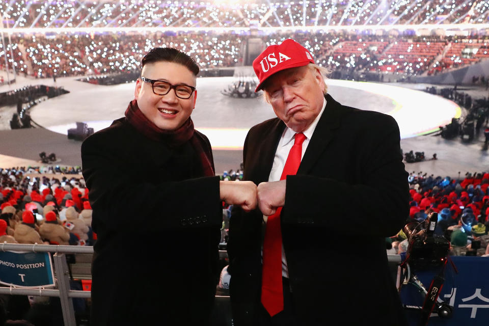 <p><strong>THE GOOD</strong><br>Fake Kim Jong Un and Fake Trump:<br>Impersonators of Donald Trump and Kim Jong Un got kicked out of the Olympics on two separate occasions. (Getty Images) </p>