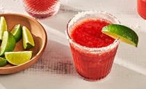 <p>This fruit-forward margarita works best with <a href="https://www.delish.com/cooking/recipe-ideas/a32435072/how-to-freeze-strawberries/#:~:text=Cut%20large%20strawberries%20into%20quarters,until%20solid%2C%20about%202%20hours." rel="nofollow noopener" target="_blank" data-ylk="slk:frozen strawberries;elm:context_link;itc:0;sec:content-canvas" class="link ">frozen strawberries</a>, so you can make it year-round! We love adding fresh basil for some sweet anise-y flavor, but other fresh herbs like mint or even cilantro can kick up the flavor of this sunny cocktail. If you prefer your frozen drinks on the thicker side, continue adding ice cubes one at a time until you’ve reached your desired texture.</p><p>Get the <strong><a href="https://www.delish.com/cooking/recipe-ideas/a39613646/frozen-strawberry-margarita-recipe/" rel="nofollow noopener" target="_blank" data-ylk="slk:Frozen Strawberry Margarita recipe;elm:context_link;itc:0;sec:content-canvas" class="link ">Frozen Strawberry Margarita recipe</a></strong>.</p>