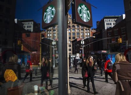 A Starbucks store is seen in New York January 24, 2014. REUTERS/Eric Thayer