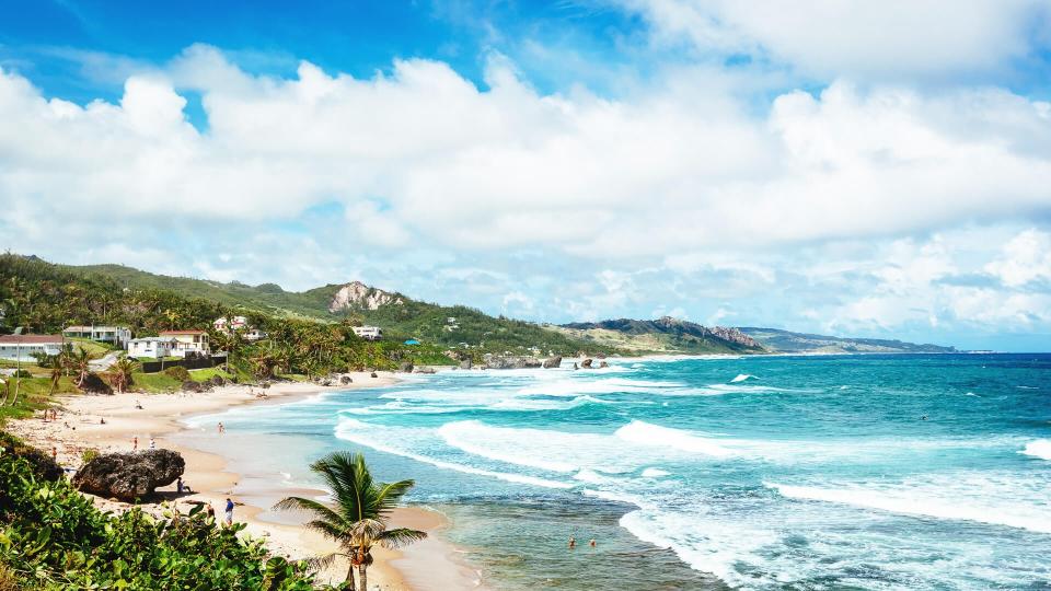 Beach at Soup Bowl in Bathsheba, Barbados.