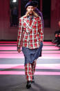 <b>Berlin Fashion Week</b>: Plaid blazers and bizarre 'taches made the Yamamoto show a standout ©Rex