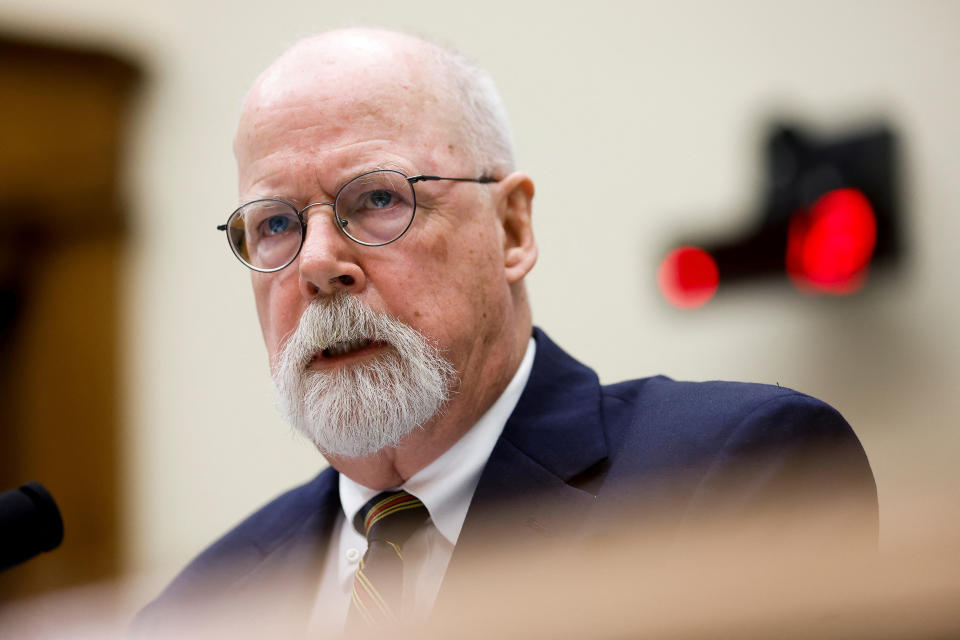 Special counsel John Durham testifies about his report on the FBI's inquiry into potential contacts between Trump's 2016 presidential campaign and Russia, before a hearing of the House Judiciary Committee. 