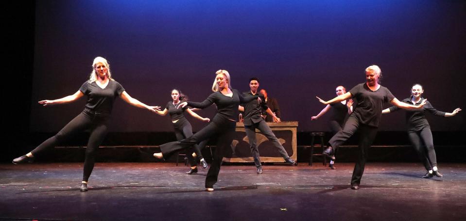 Cast members kick up their heels this week during a dress rehearsal of the Halifax Repertory Theatre company for its debut performance, a Broadway musical revue titled "I HRT Broadway" this weekend at the News-Journal Center in Daytona Beach. "This is where our heart is; this is where our passion is," said Jack Cook, one of the organization's leaders.