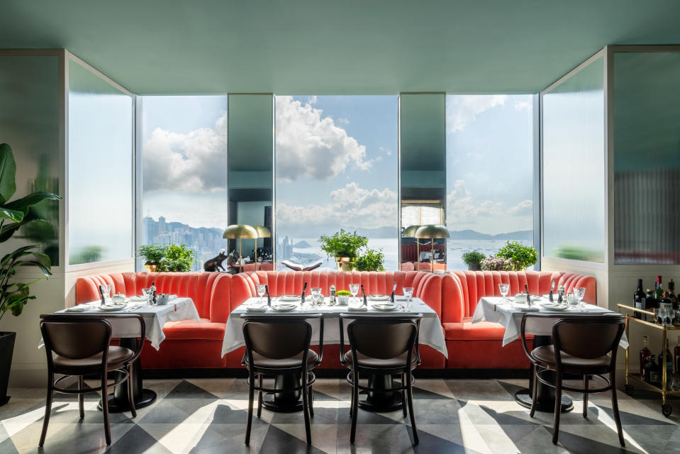 The Brasserie inside Carlyle & Co. on the top floors of Rosewood Hong Kong