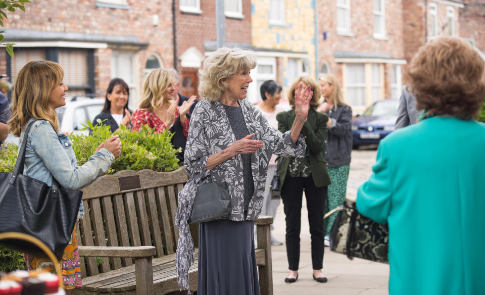 FROM ITV

STRICT EMBARGO - No Use Before Tuesday 23rd August 2022

Coronation Street - Ep 1073132

Wednesday 31st August 2022

The Platts gather for Audrey Robertsâ€™ [SUE NICHOLLS] Salon launch party, 

Picture contact - David.crook@itv.com

Photographer - Danielle Baguley

This photograph is (C) ITV Plc and can only be reproduced for editorial purposes directly in connection with the programme or event mentioned above, or ITV plc. Once made available by ITV plc Picture Desk, this photograph can be reproduced once only up until the transmission [TX] date and no reproduction fee will be charged. Any subsequent usage may incur a fee. This photograph must not be manipulated [excluding basic cropping] in a manner which alters the visual appearance of the person photographed deemed detrimental or inappropriate by ITV plc Picture Desk. This photograph must not be syndicated to any other company, publication or website, or permanently archived, without the express written permission of ITV Picture Desk. Full Terms and conditions are available on  www.itv.com/presscentre/itvpictures/terms
