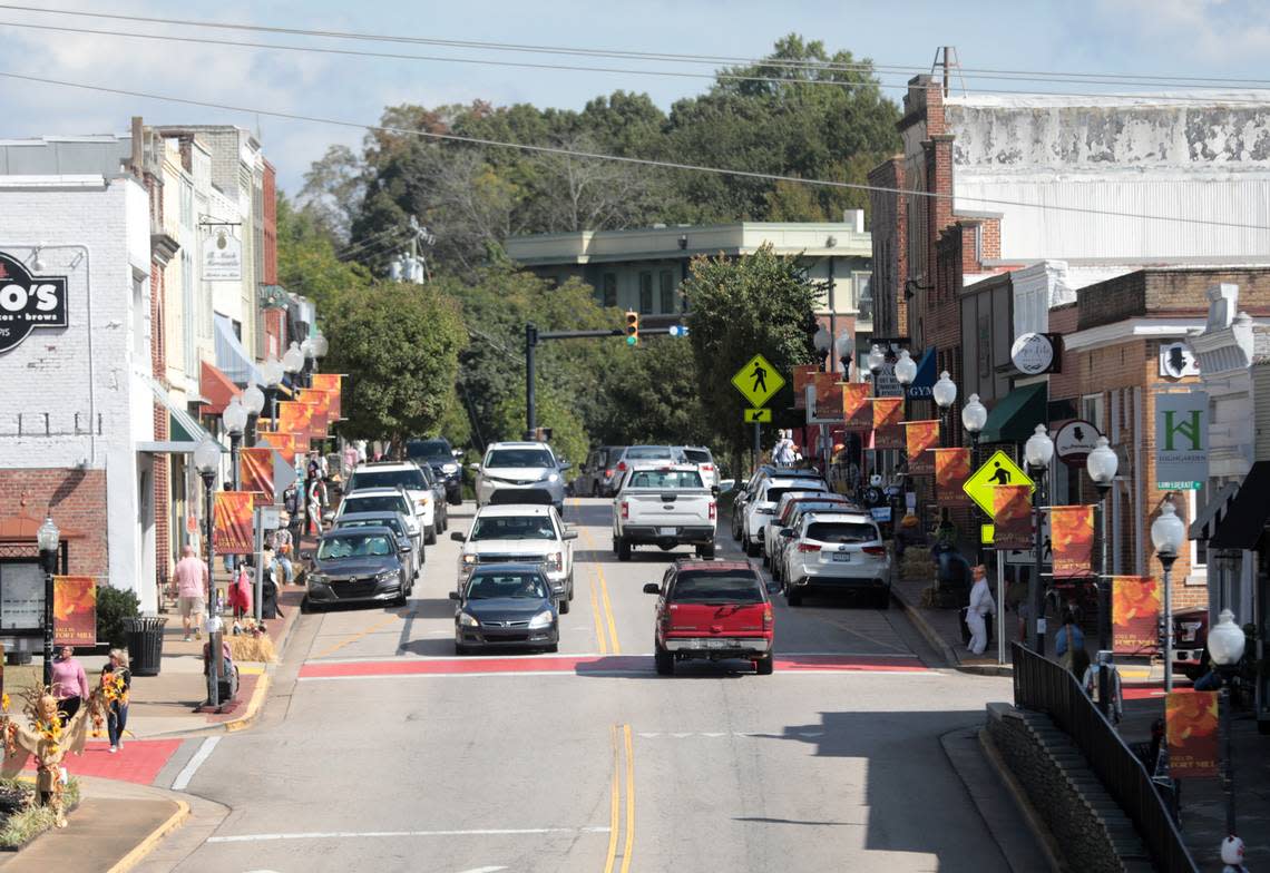 Downtown Fort Mill, shown here, is the home of nearly half a dozen restaurants and shops.