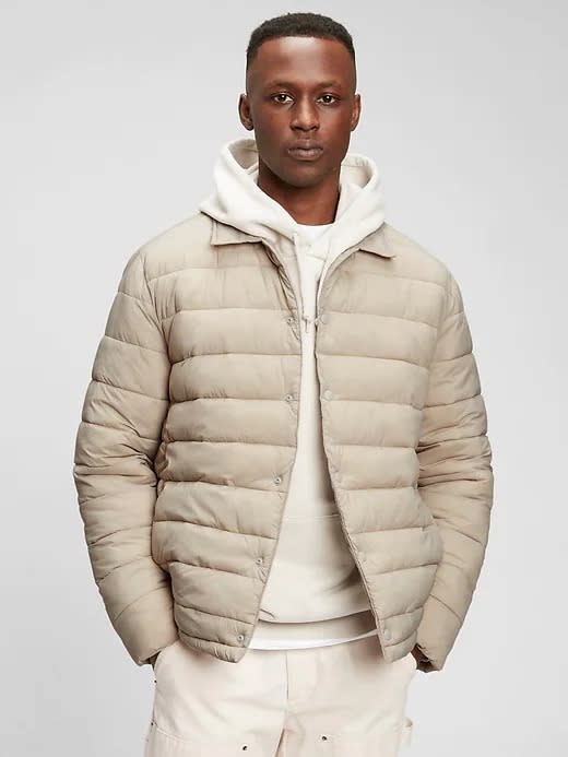 snap-front puffer jacket