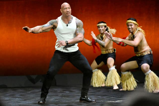 <p>David Becker/WireImage</p> Dwayne Johnson on April 11