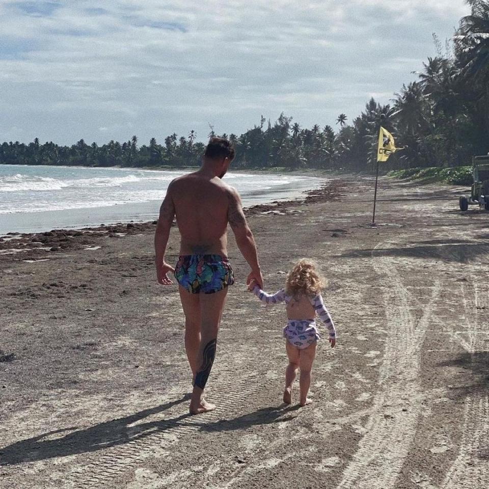 Ricky Martin con su hija Lucía