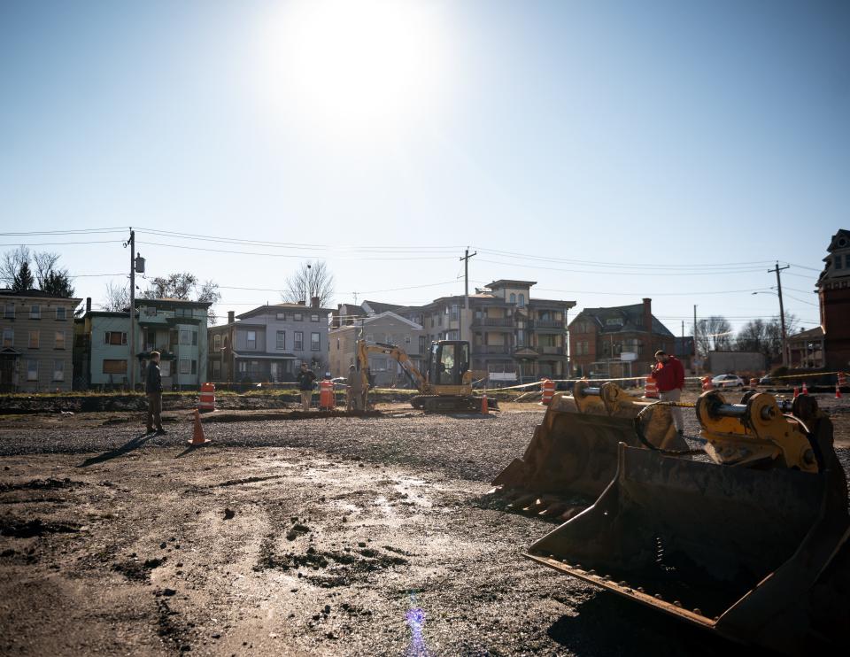 A view of the start of construction on Artspace Utica Lofts, a 43-unit affordable housing development in downtown Utica on Tuesday, December 12, 2023.