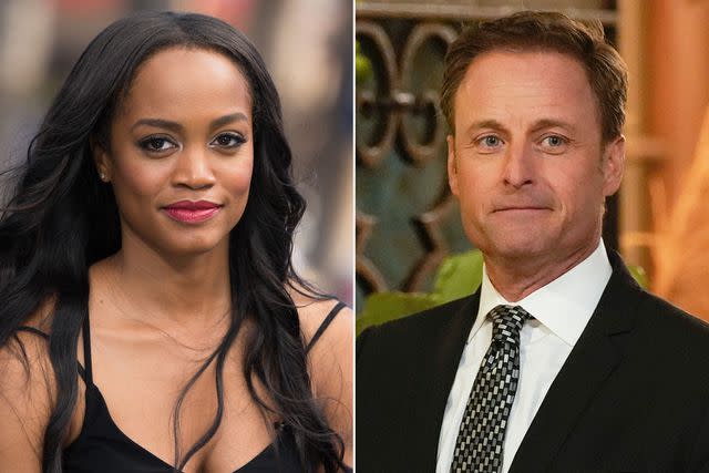 Noel Vasquez/Getty; ohn Fleenor via Getty From left: Rachel Lindsay and Chris Harrison