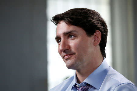 Canada's Prime Minister Justin Trudeau takes part in an interview with Reuters in La Malbaie, Quebec, Canada, May 24, 2018. REUTERS/Chris Wattie
