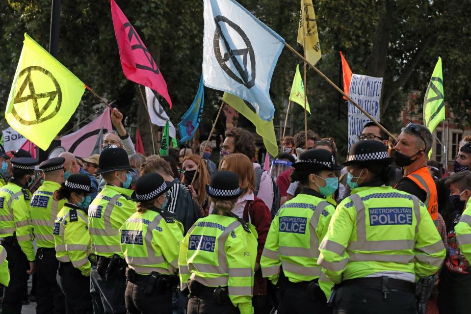 Extintion Rebellion protests in central London (PA)