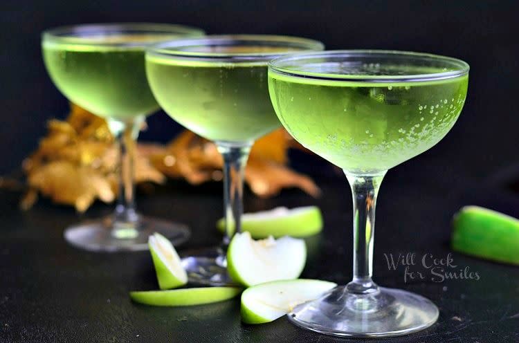 Sour Apple Champagne Cocktail