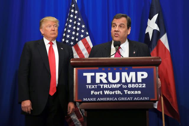 Tom Pennington/Getty New Jersey Gov. Chris Christie announces his support for Republican presidential candidate Donald Trump in 2016