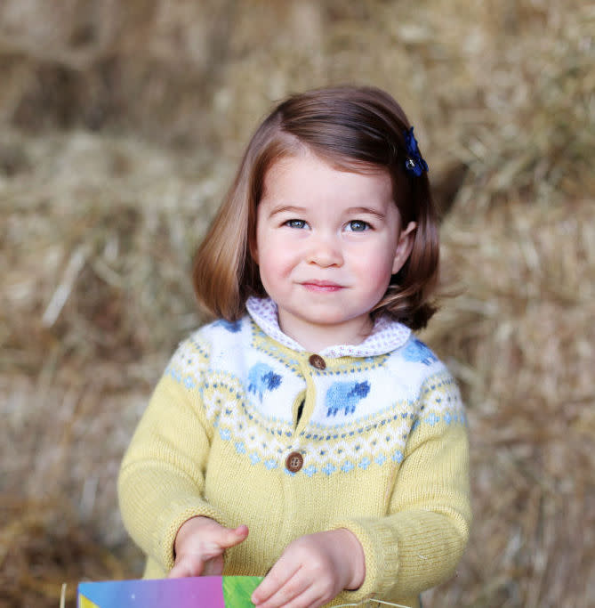 <p>To celebrate Princess Charlotte’s second birthday, the Duchess of Cambridge shared an image of her daughter taken at their home in Norfolk. Proving her sartorial pulling power, the John Lewis cardigan she’s wearing sold out within a mere matter of hours. <em>[Photo: Getty]</em> </p>