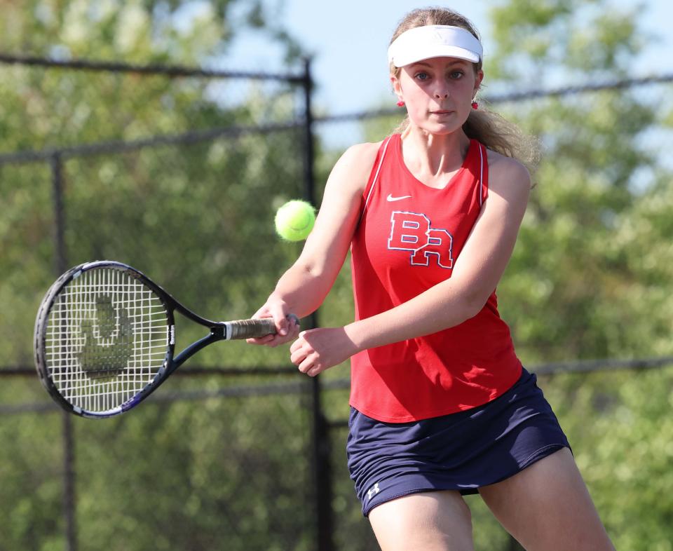 Bridgewater-Raynham's Holly Nichols during a match versus Brockton on Thursday, May 18, 2023. 