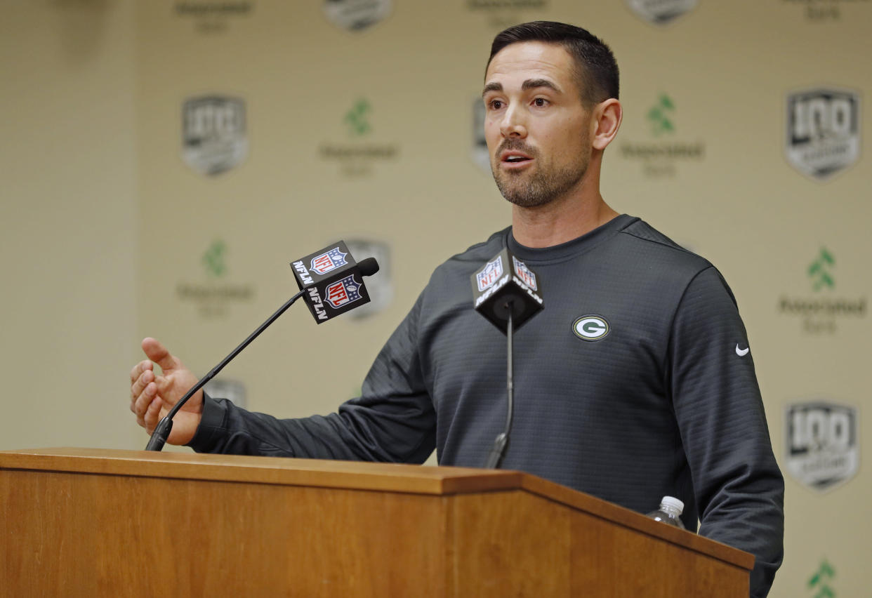 Ouch: Green Bay Packers head coach Matt LeFleur reportedly tore his Achilles tendon playing basketball. (AP)