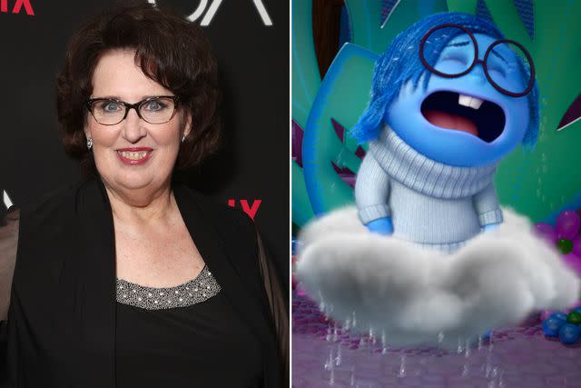 <p>Todd Williamson/Getty ; Walt Disney Studios Motion Pictures / courtesy Everett</p> Left: Phyllis Smith attends the premiere of Netflix's "The OA" on December 15, 2016 in Los Angeles, California. Right: Sadness in 'Inside Out'.