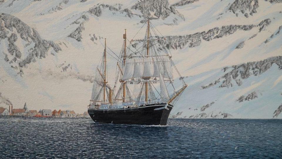 A painting of Endurance setting off on its final voyage