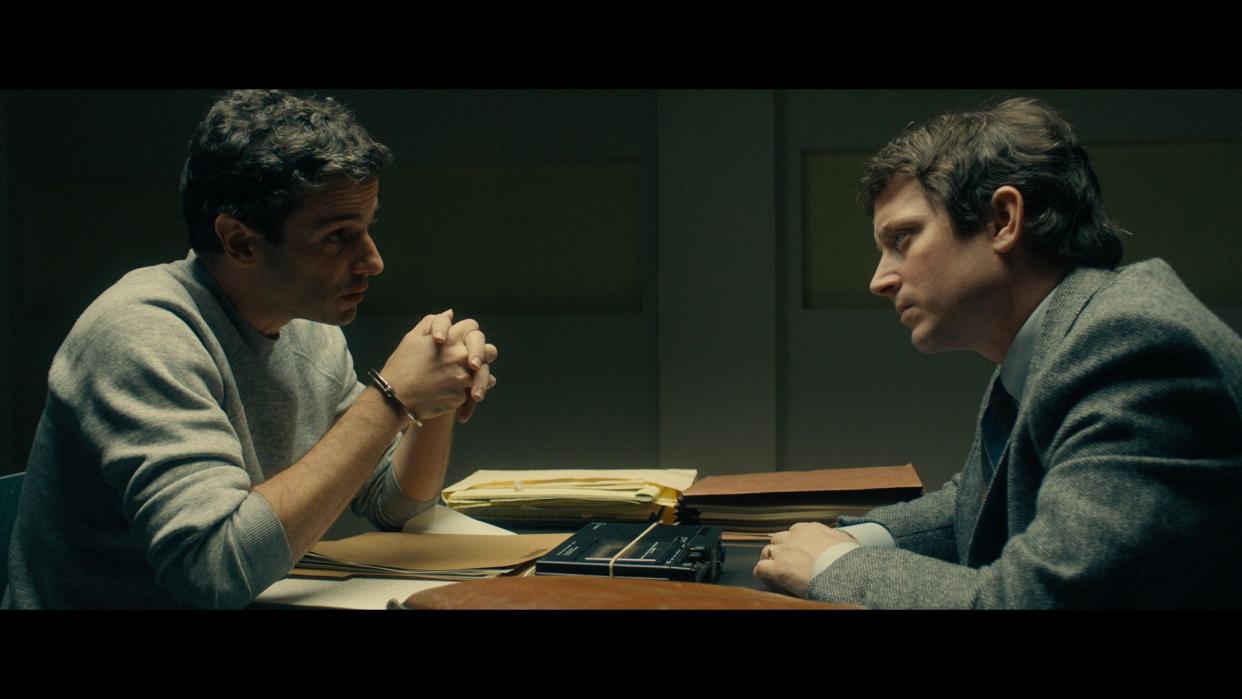 Luke Kirby as Ted Bundy and Elijah Wood as Bill Hagmaier in 'No Man of God' (Courtesy of RLJE Films)