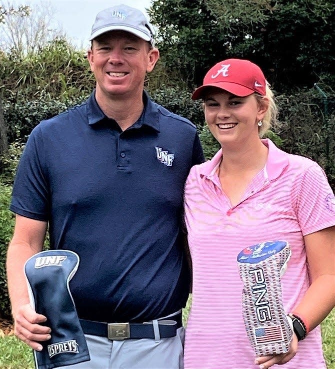 University of North Florida golf coach Scott Schroeder (left) and his daughter Kaitlyn won the Jacksonville Area Golf Association Family Championship gross division last year at the Jacksonville Beach Golf Club.