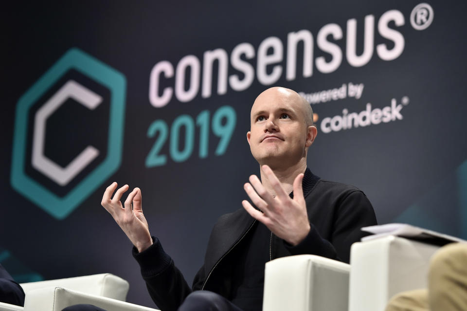 NEW YORK, NY - 15 MAI : Brian Armstrong, fondateur et PDG de Coinbase, assiste au Consensus 2019 au Hilton Midtown le 15 mai 2019 à New York.  (Photo de Steven Ferdman/Getty Images)