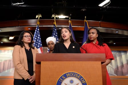 Ocasio-Cortez, Omar, Pressley and Tlaib hold news conference