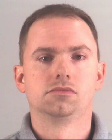 Fort Worth Police Department officer Aaron York Dean is seen in a booking photo at the Tarrant County Jail