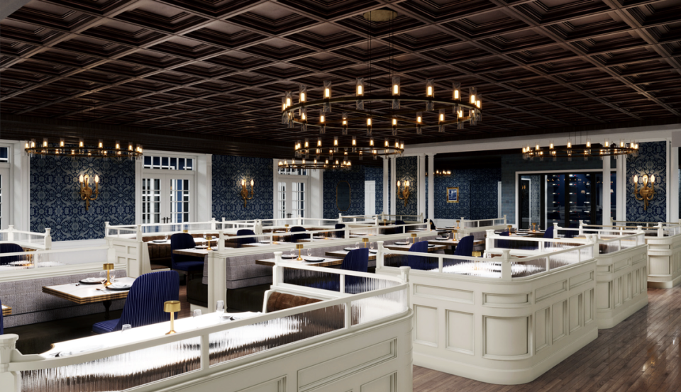 A rendering of the restaurant at the newly renovated Nittany Lion Inn. The historic hotel is taking reservations beginning March 4 for the fall. 