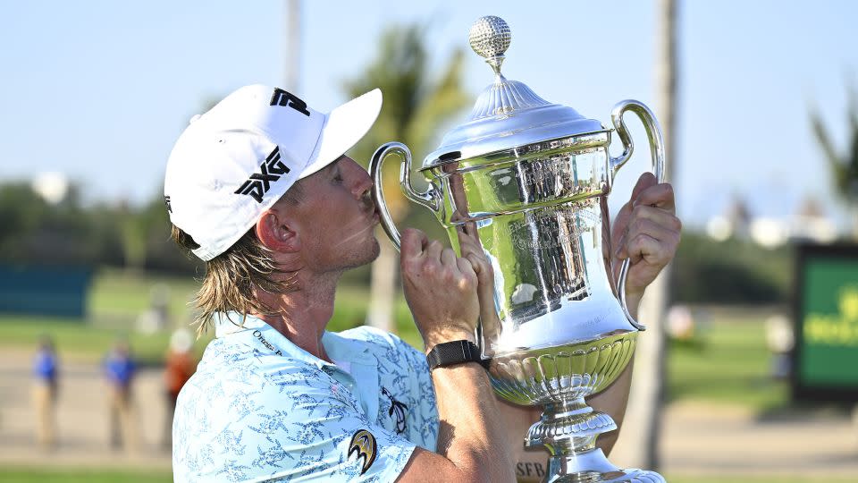 Knapp toasts his first PGA Tour title. - Orlando Ramirez/Getty Images