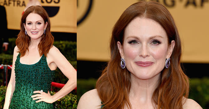 Julianne Moore at the SAG Awards wearing Chopard jewels and a Givenchy gown. Photo Ethan Miller/Getty Images