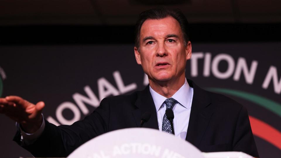 PHOTO: In this April 6, 2022 file photo, Rep. Tom Suozzi and New York State Governor candidate speaks during the 2022 National Action Network's Annual Convention at the Times Square Sheraton hotel in New York.  (Michael M. Santiago/Getty Images, FILE)