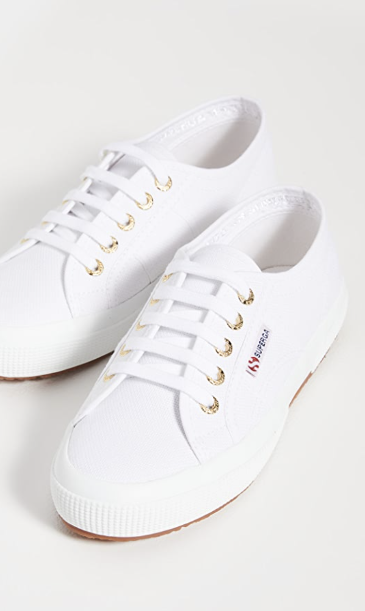 pair of white canvas Superga 2750 Cotu Classic Sneakers in white (photo via Shopbop)
