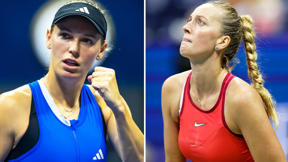 Caroline Wozniacki had the fans on her side as she beat Petra Kvitova at the US Open. Image: Getty